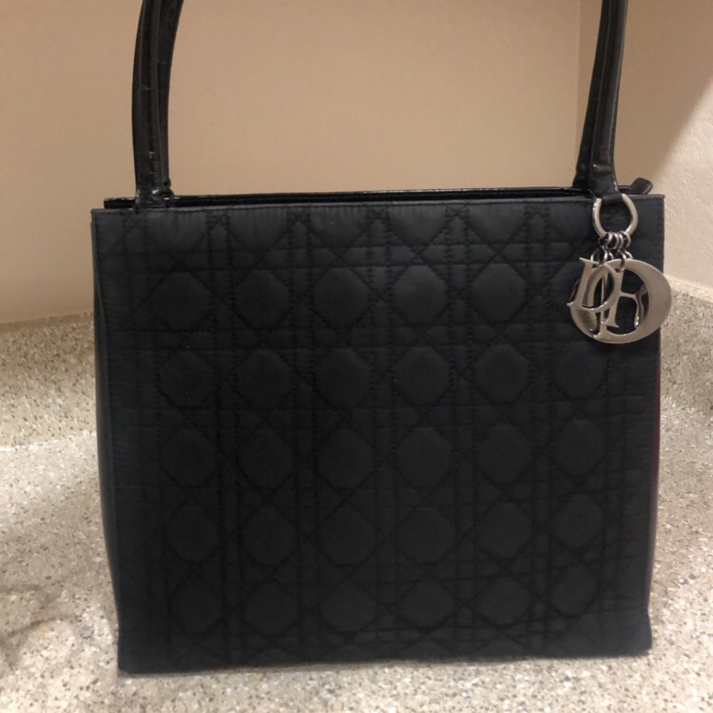 Christian Dior black quilted purse